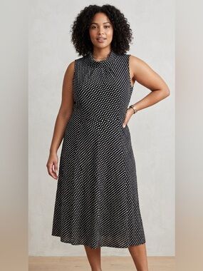 Tommy Hilfiger Polka Dot Fit & Flare Midi Dress - Size 16